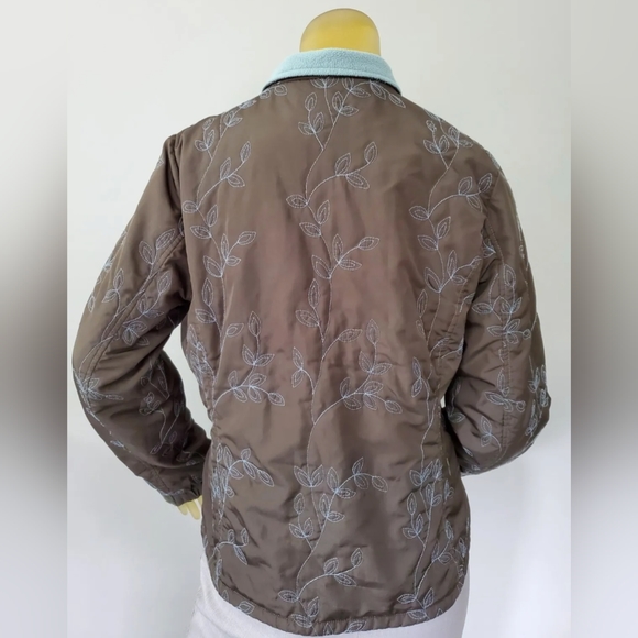Eddie bauer- Embroidered Jacket Coat Fleece Lined  Women's Medium - Picture 5 of 12